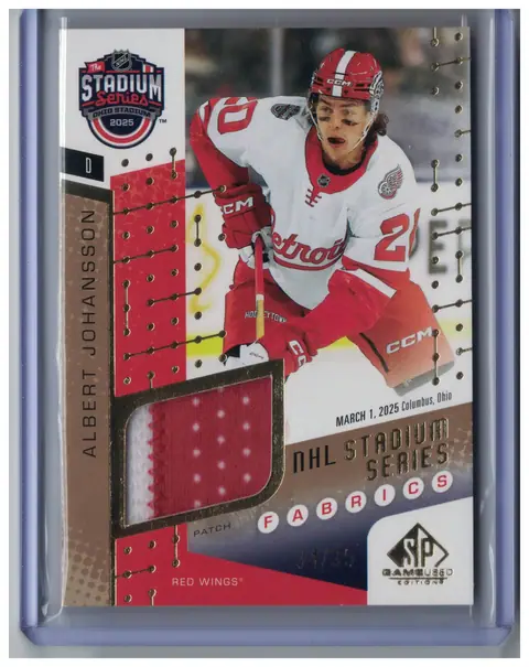 Albert Johansson Stadium Series Fabrics Patch /35 SSF-14 Red Wings SP Game Used