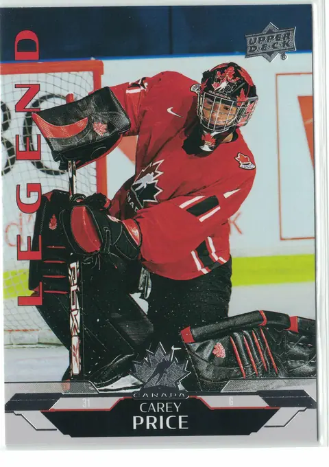 Carey Price Legend #199 2026 Upper Deck Team Canada Hockey Card