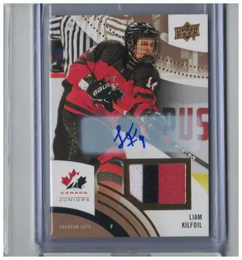 Liam Kilfoil Patch Auto 087/150 #51 2025 UD Team Canada Juniors Premium /150