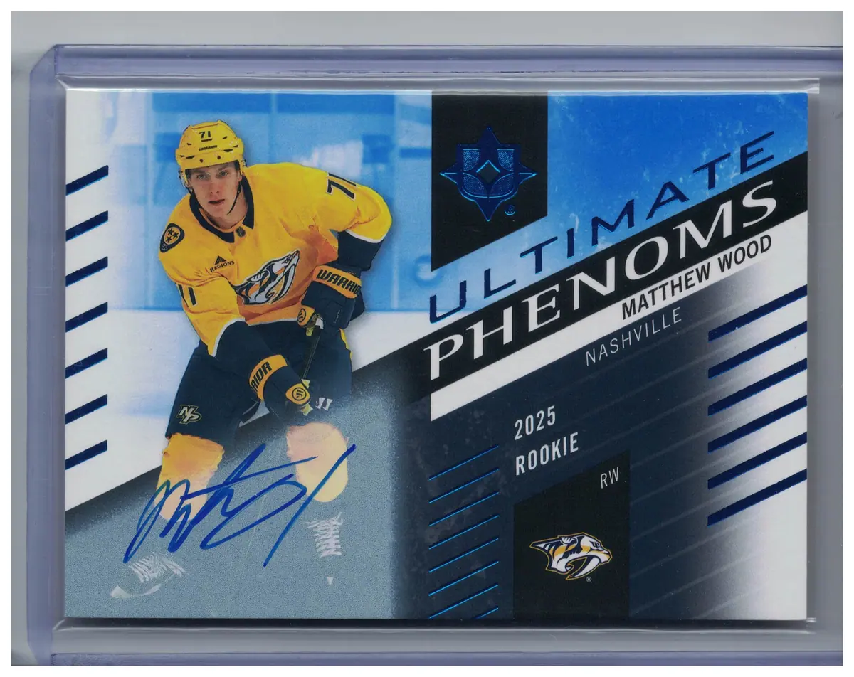 Matthew Wood Ultimate Phenoms Rookie Auto UP-MW RC Preds 2025-26 UD Ultimate — front