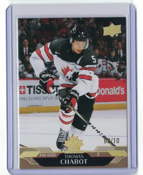 Thomas Chabot High Gloss 02/10 #96 Senators 2026 UD Team Canada Serial Numbered